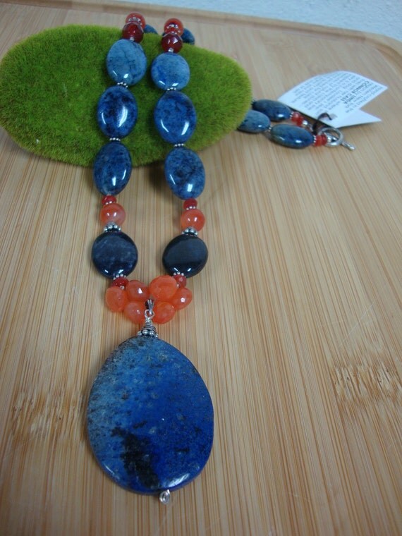 Durmertierite And Carnelian Necklace Preview 2