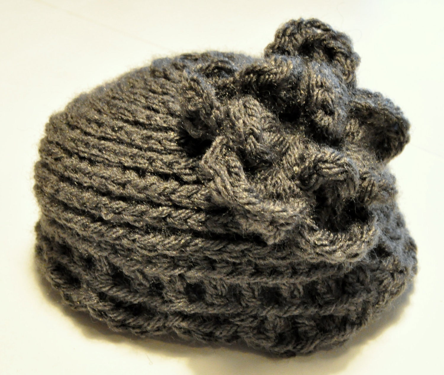 Crocheted Newborn Hat with Flower