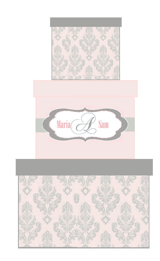 Custom 3 Tier Wedding Card Box or Sweet 16 Card Box or Baby Shower Card Box 
