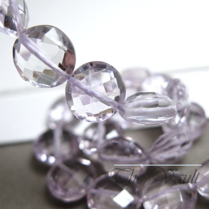 4 Pink Amethyst 8mm faceted coins