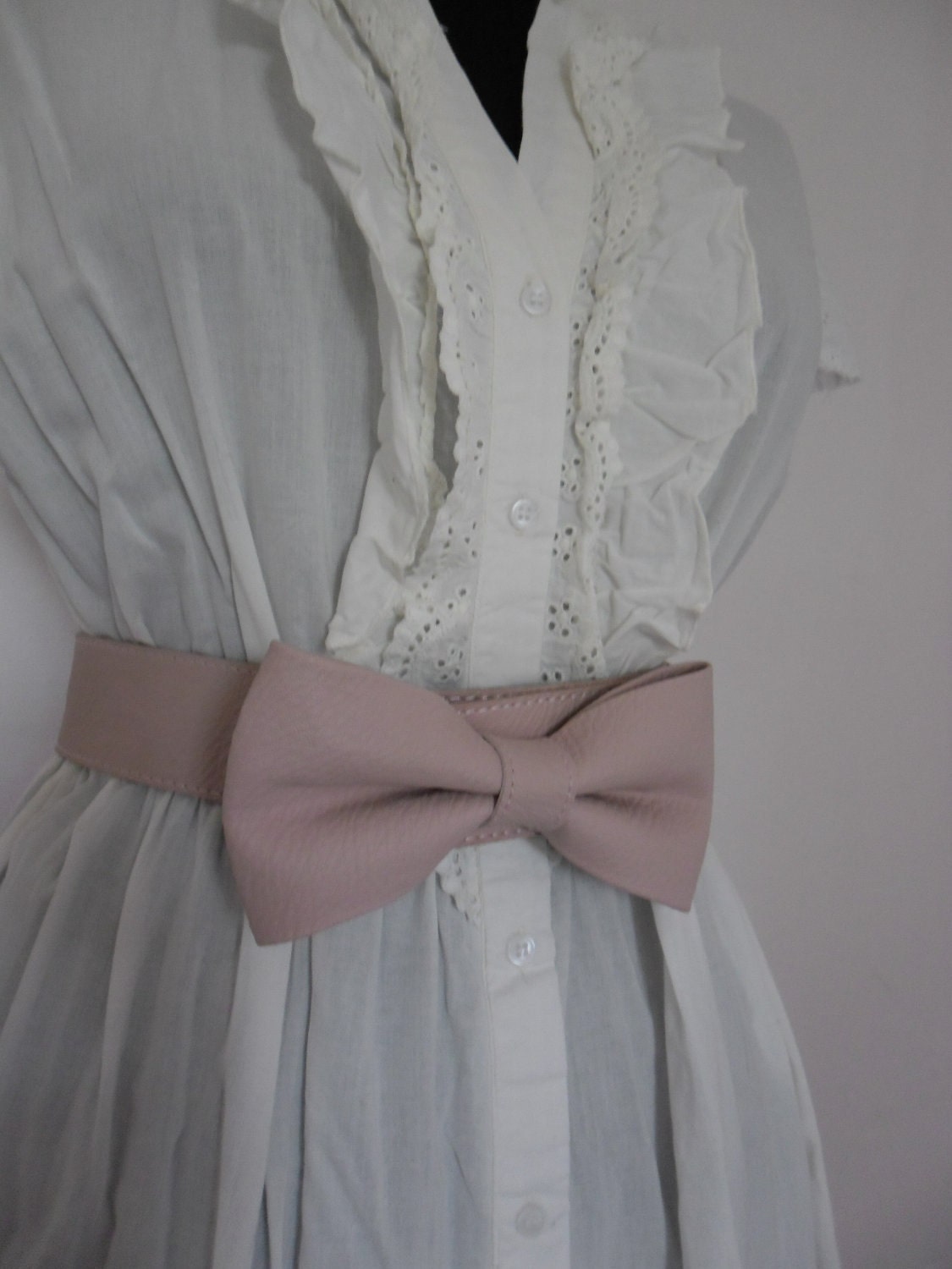 Pink Bow Leather Belt