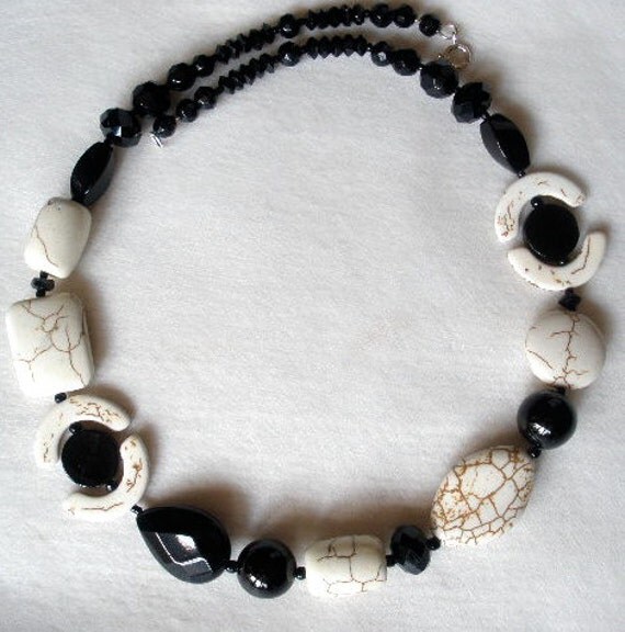 Black Onyx and White Howlite Necklace