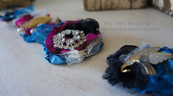 Custom Vintage Brooch and Fabric Corsage - Made to Order