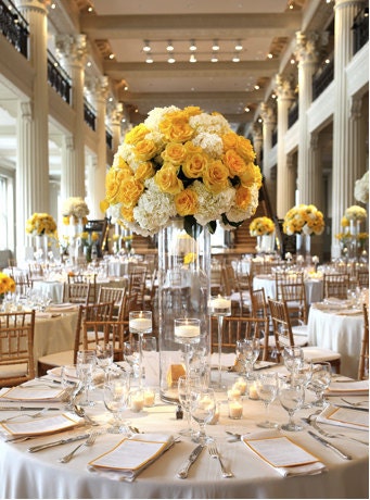 You pick the color of roses for your centerpieces Coordinating wedding 