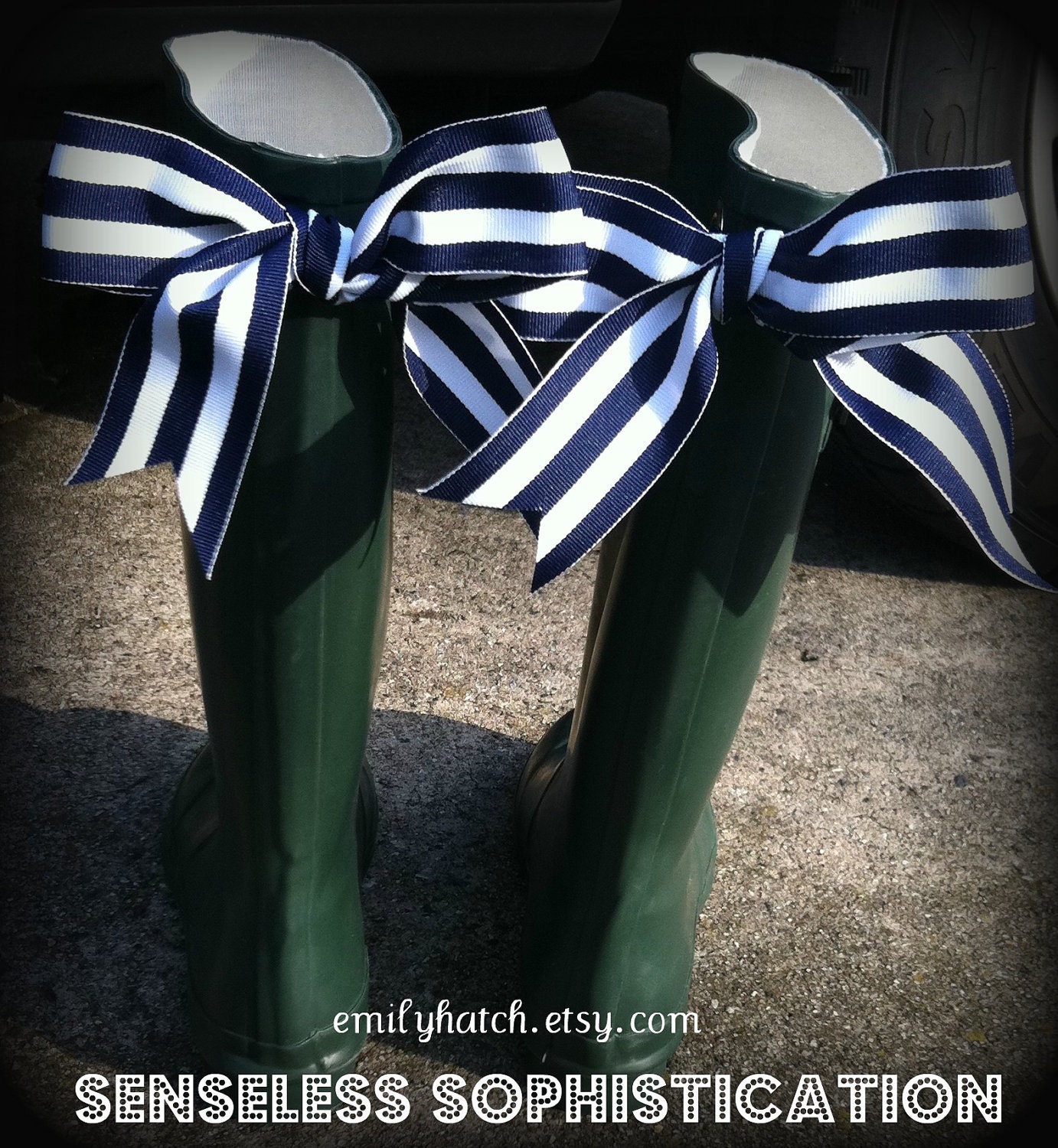 Ribbon Rain Boots