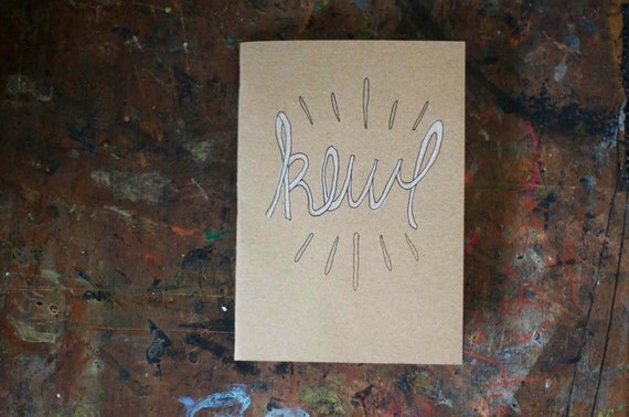 kewl - hand drawn, hand bound blank kraft notebook sketchbook jotter