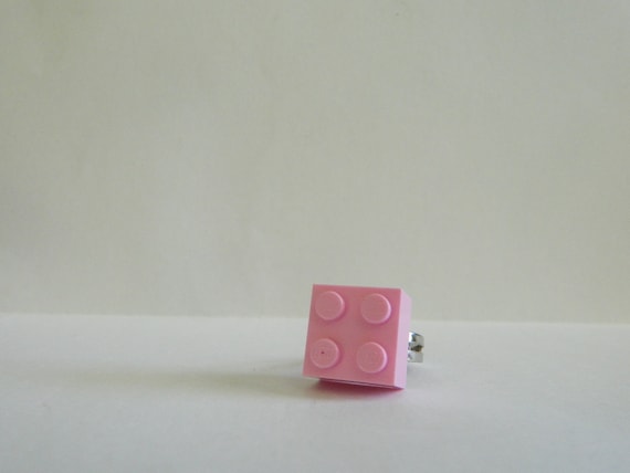 Pink Square Lego Ring