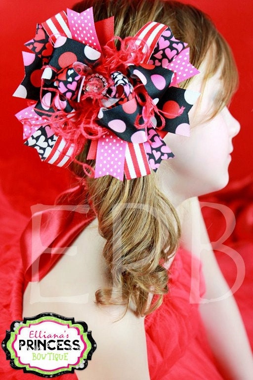 Cupids Cutie Over The Top Hair Bow-over, top, hair, bow, head