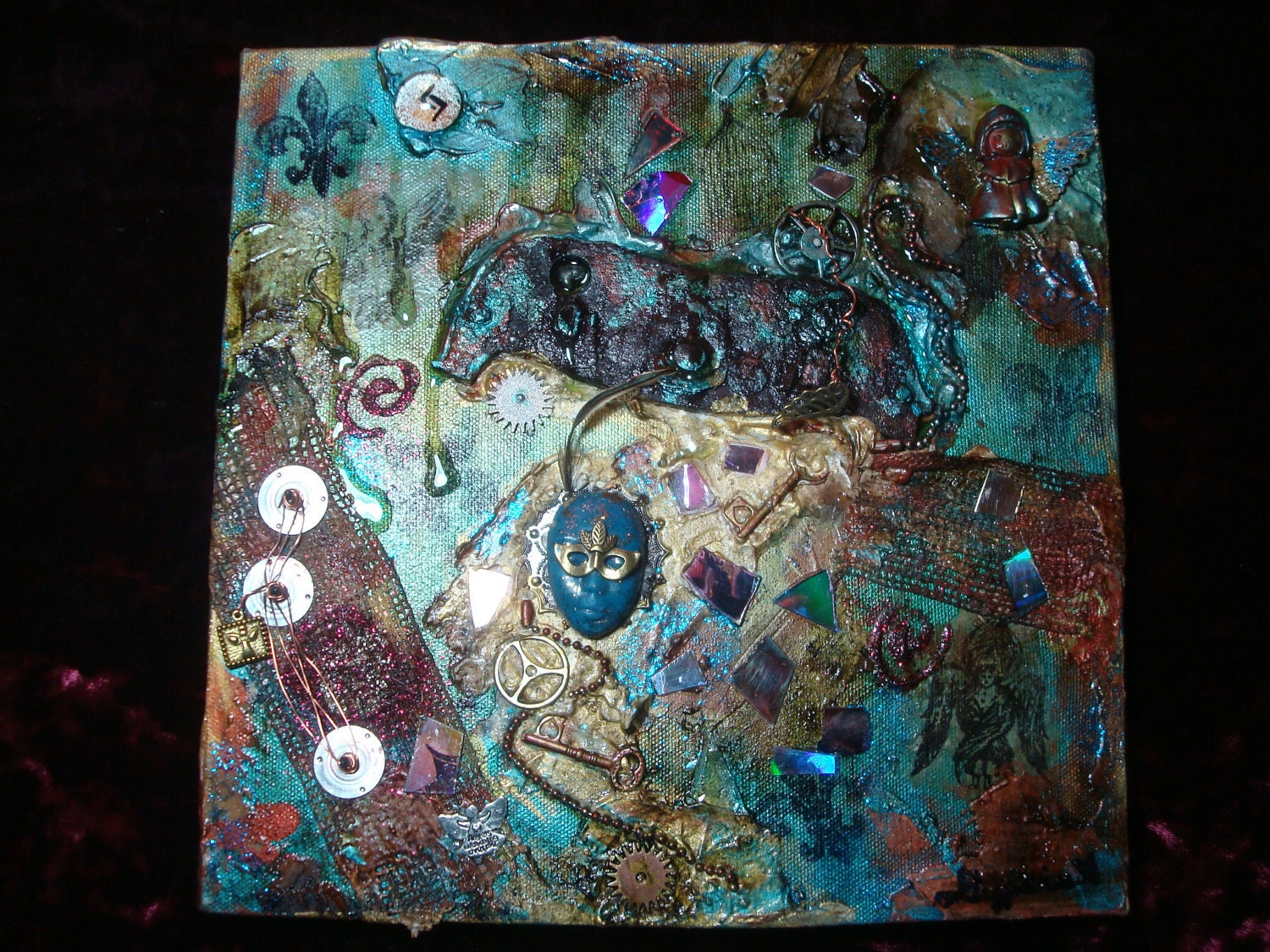 Steampunk Mixed Media Abstract Painting by Gypsie