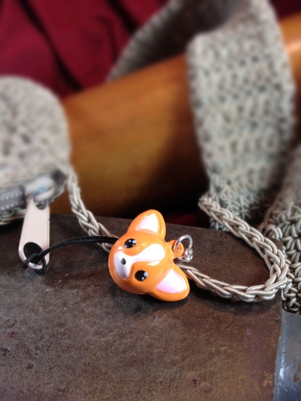 Cute Chiuaua Dog Bell Charm for Cell Phone, Zipper or Keychain