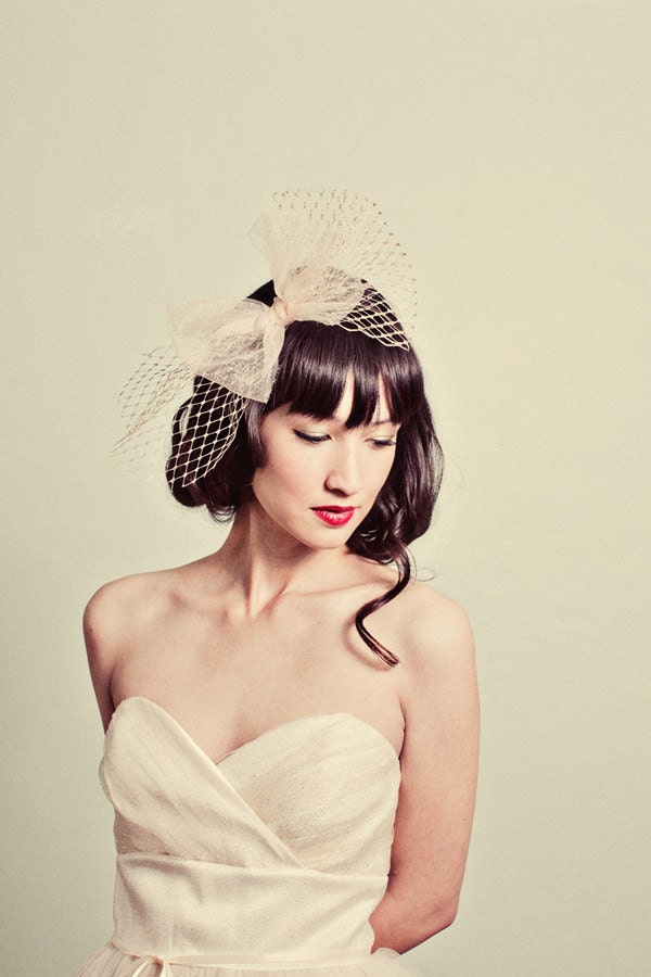 Sparkle tulle and gold netting bow headband- style 111