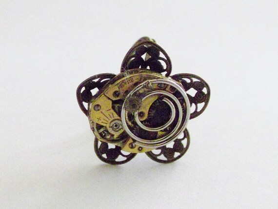 Steam Punk Ring that is Fun and Sassy to Wear that is a One Of A Kind (OOAK)