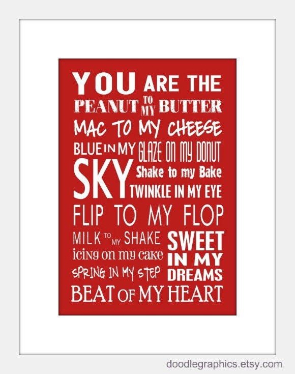 You Are The Peanut To My Butter 5 X 7 Art Print Valentines Day
