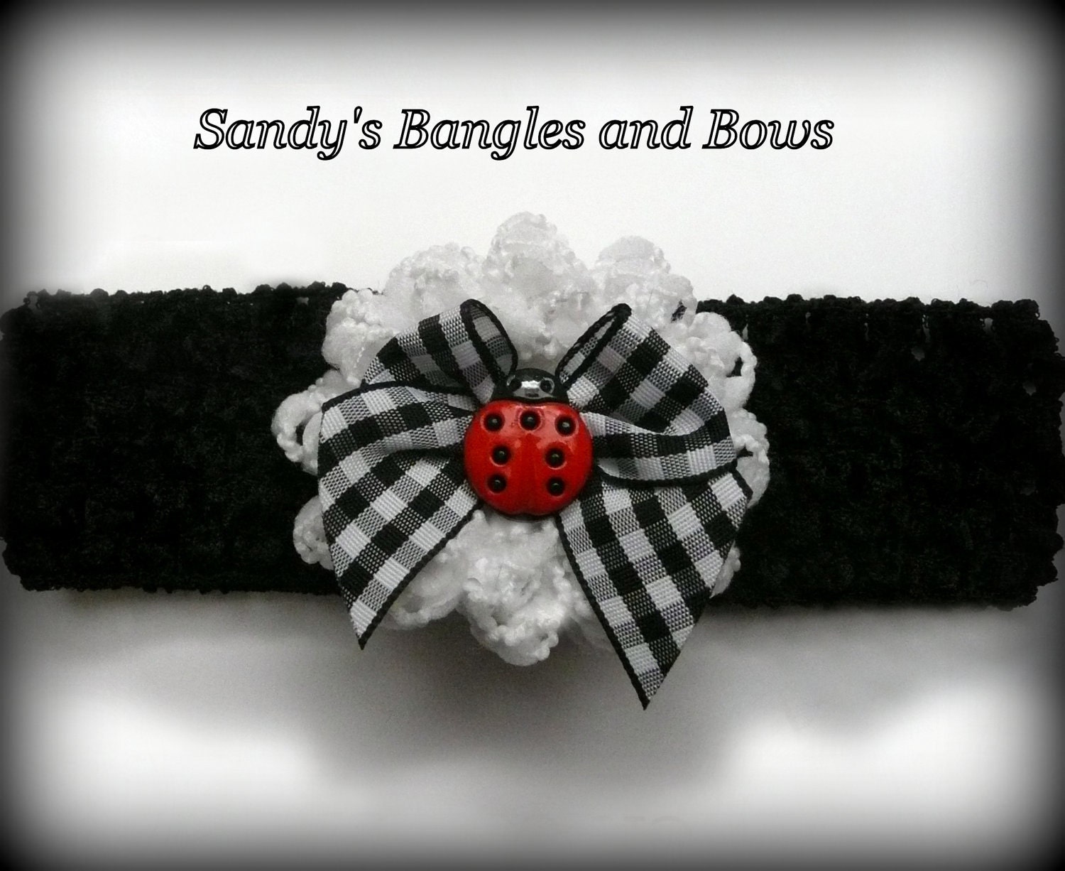 Ladybug Black and White Girls Headband