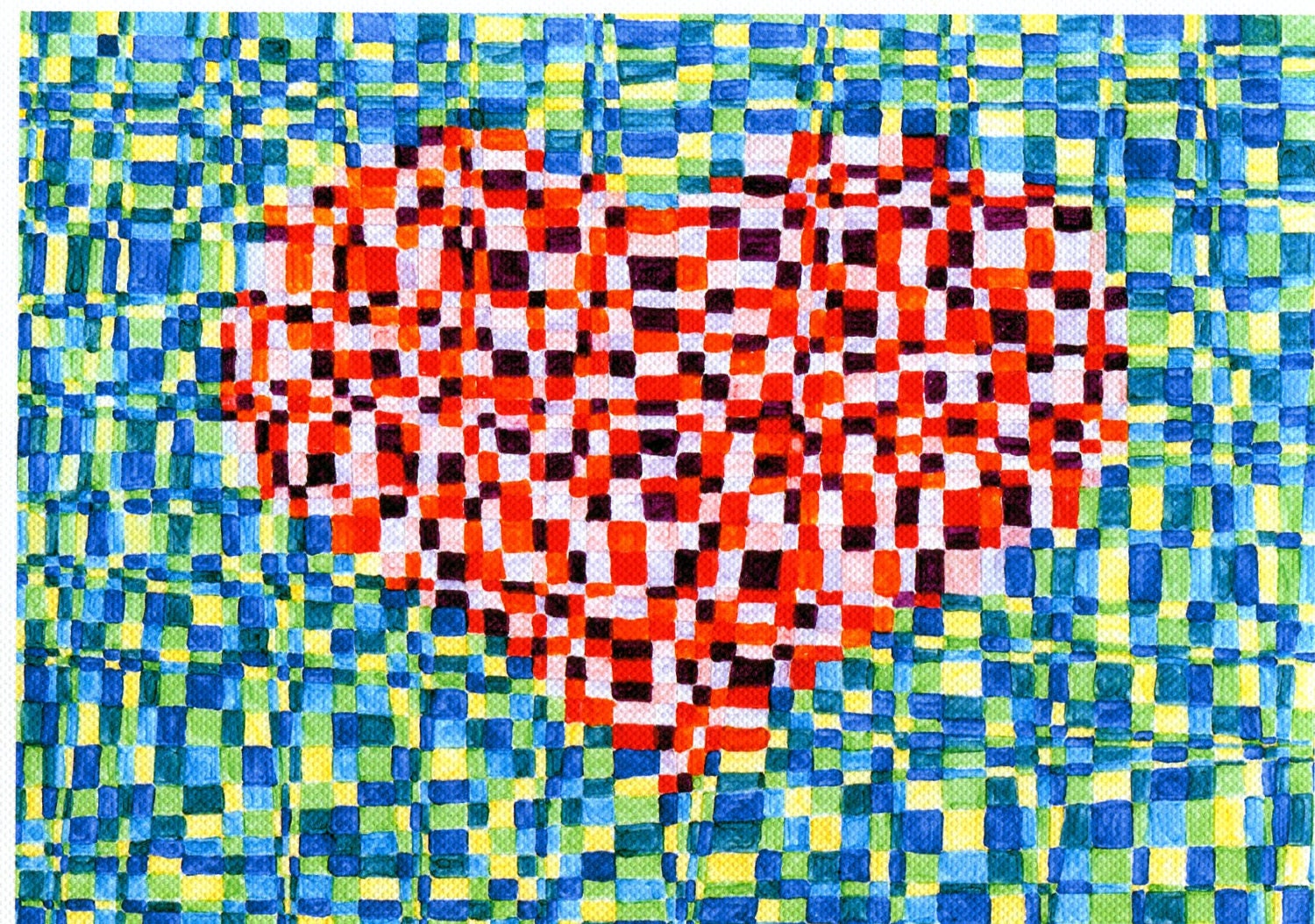 Pixelated Heart Card, 5x7 Art Print