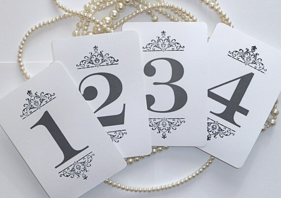 Black and White Darcy Wedding Table Number Cards - All Handmade - Double Sided for Easy Viewing