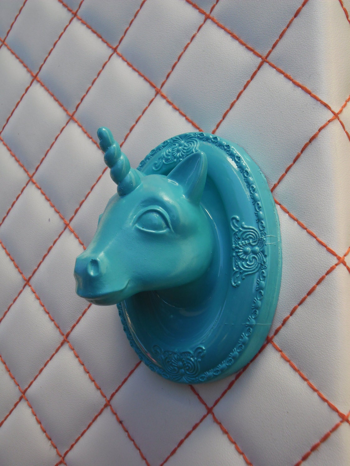 Mini Unicorn Wall Art / Jewelry Display - Coral