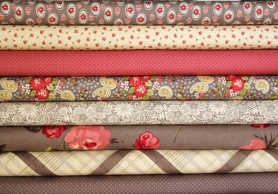 urban cowgirl fat quarter bundle--8 pieces--2 yards total--urban chiks for moda fabrics