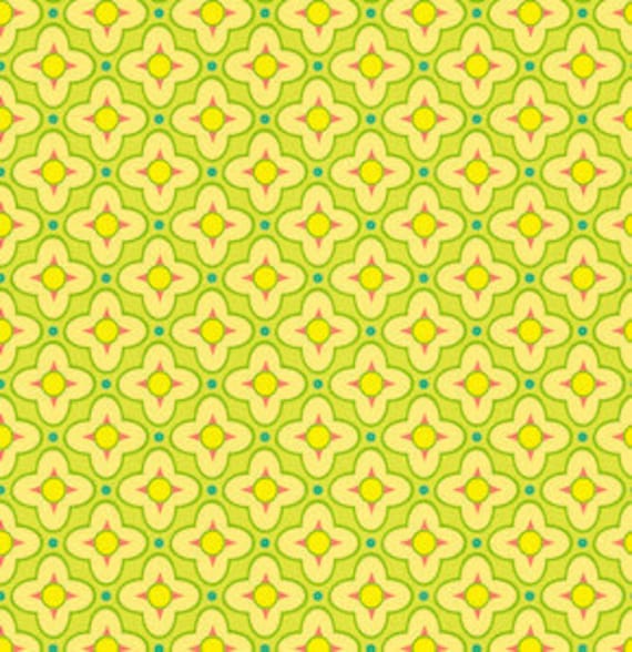 Tiled Primrose in Celery from the Bijoux Collection by Heather Bailey for Free Spirit Fabric