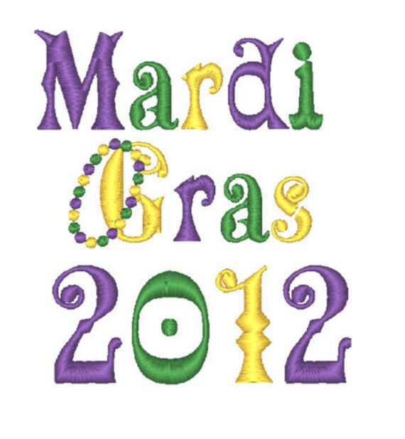 MARDI GRAS 2012 Embroidery Design by designstogeaux on Etsy