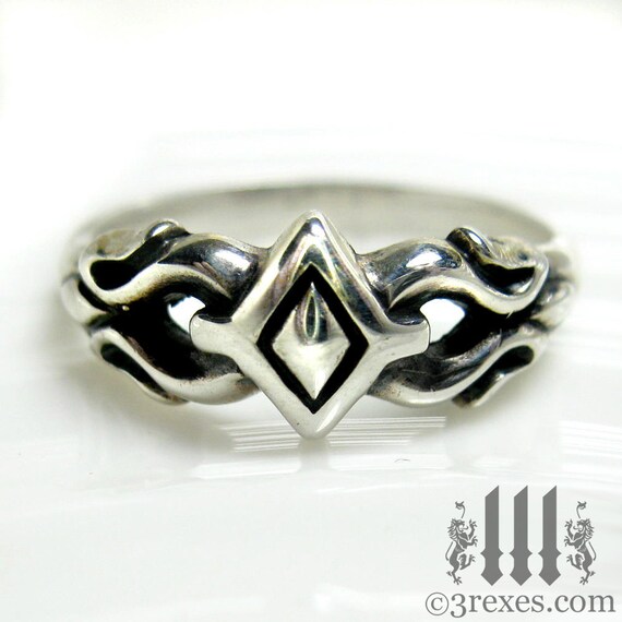 Tiny Princess Friendship Ring, Sterling Silver, Gothic Fairy Tale, Size 6