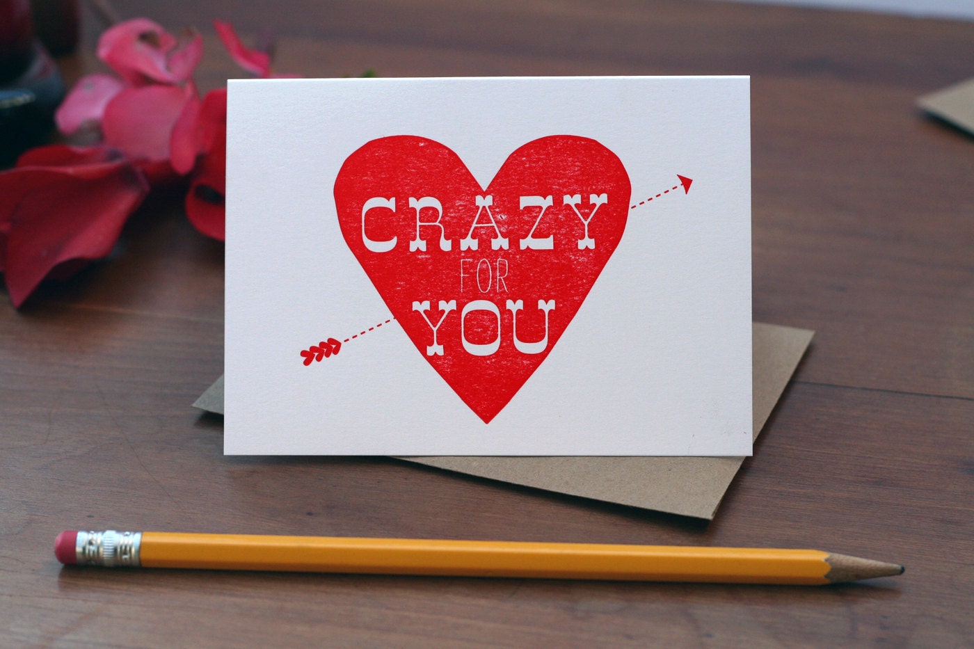 Crazy For You / Valentine's Day Letterpress Printed Card