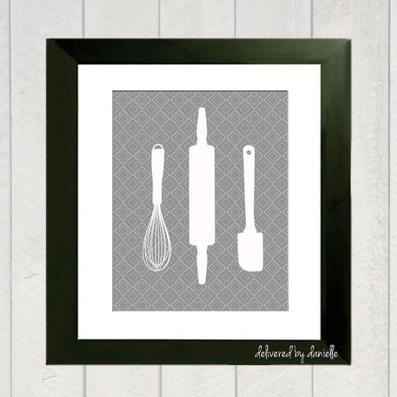 Kitchen Art Print - Silhouette - 8x10