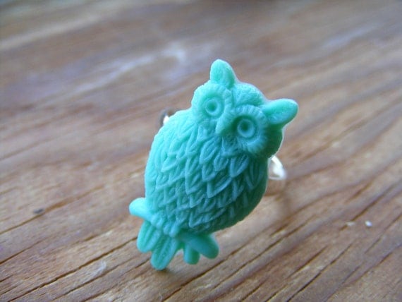 Ring Teal Green Owl