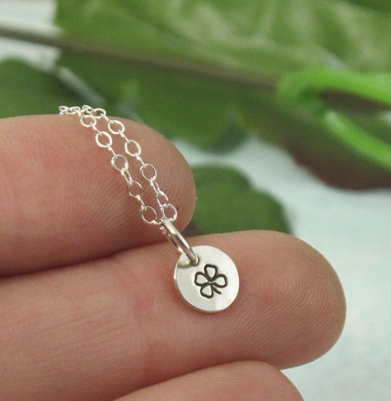 Four Leaf Clover -- Les Petites Collection -- sterling silver necklace by Kathryn Riechert
