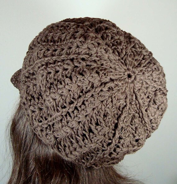 Cabled Newsboy Hat in Chocolate Brown