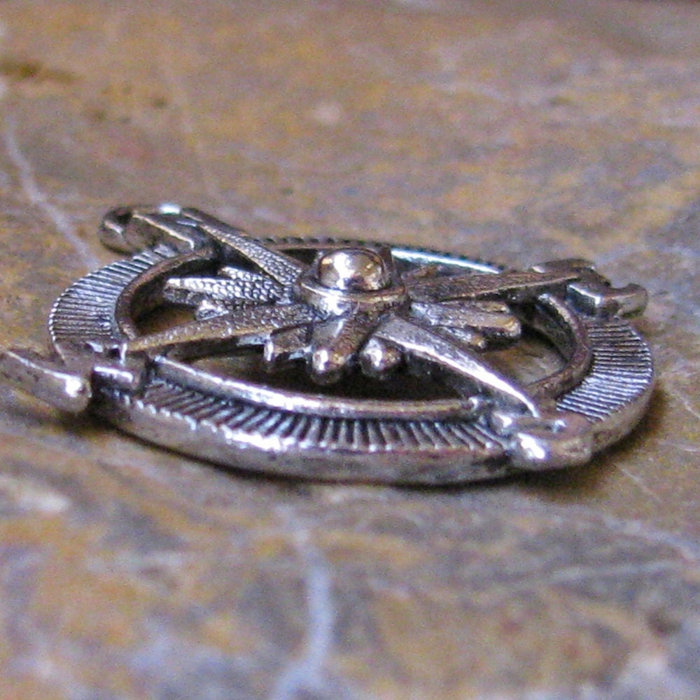 Compass Charms Wind Star Weather Vein Antique Silver 1341 - 3 Pieces
