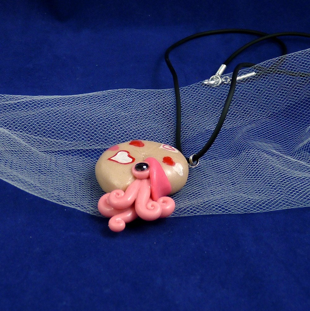 Nautilus Love Necklace - Handmade Polymer Clay Kawaii Jewelry