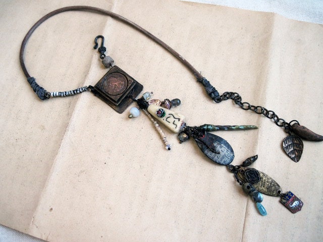 Theosophy. Found Object Assemblage Choker.