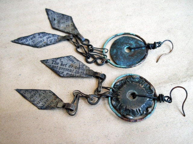 The Dead. Rustic Gypsy Tribal Asymmetrical Assemblage Dangles.