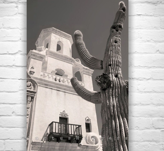 San Xavier Mission Art Print Tucson Arizona sepia Photograph southwest art photography 8x12
