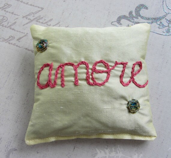 Lavender Sachet with Hand Embroidery by Dolce Dreams