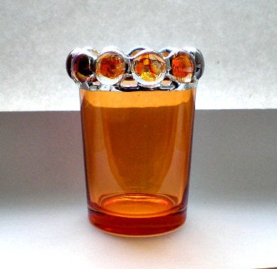 Tangerine Swirl Votive Candles Holder Stained Glass Votive Home Decor