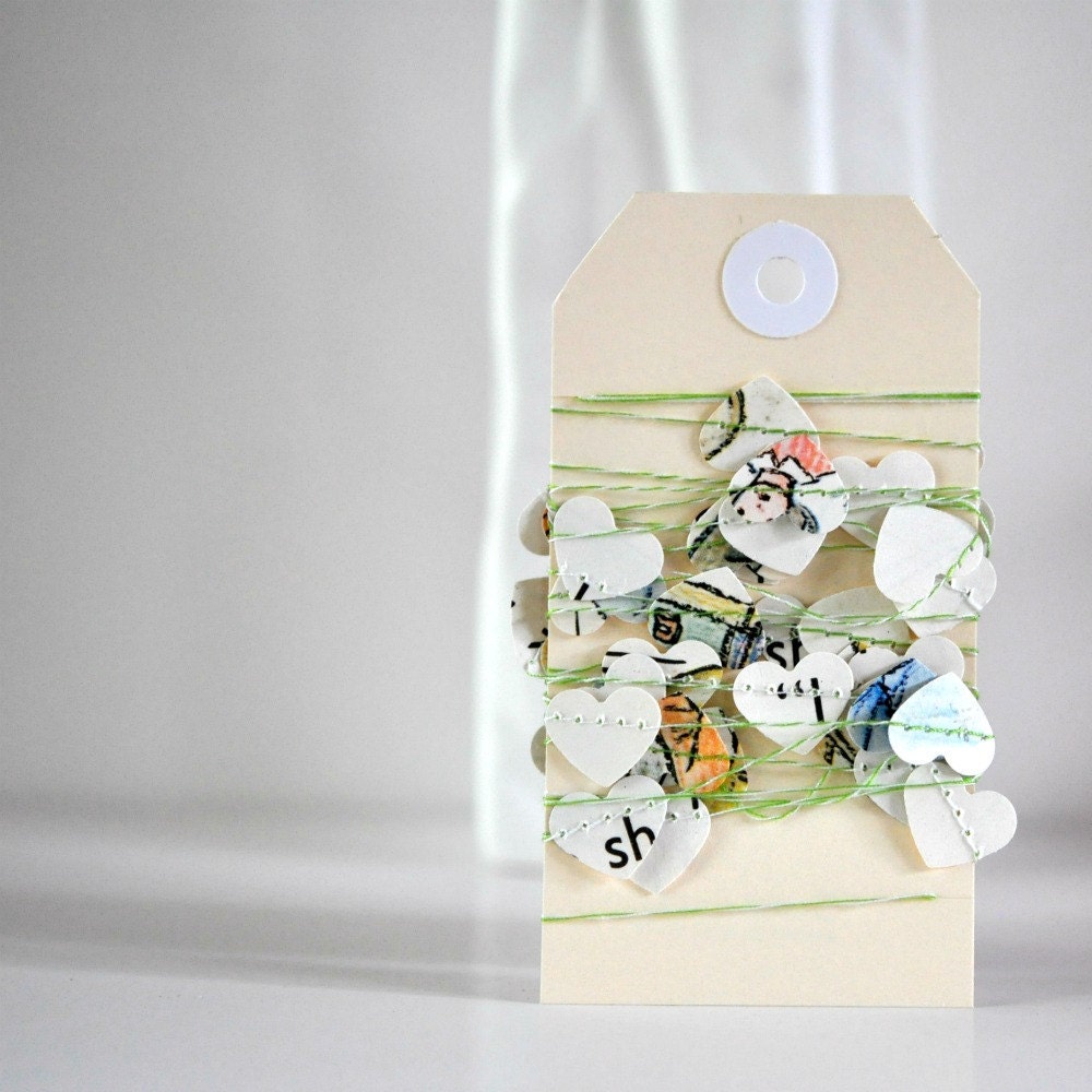 Tiny Hearts Paper Garland Vintage Storybook