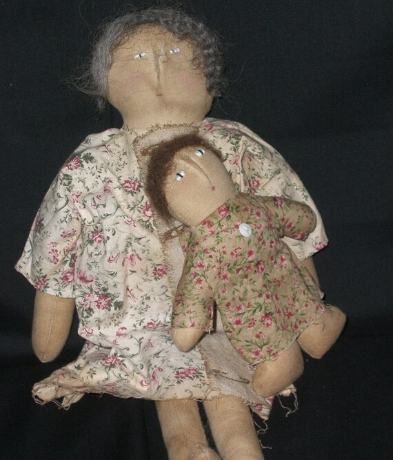Handmade Primitve Dolls - Gram Mamma and Me