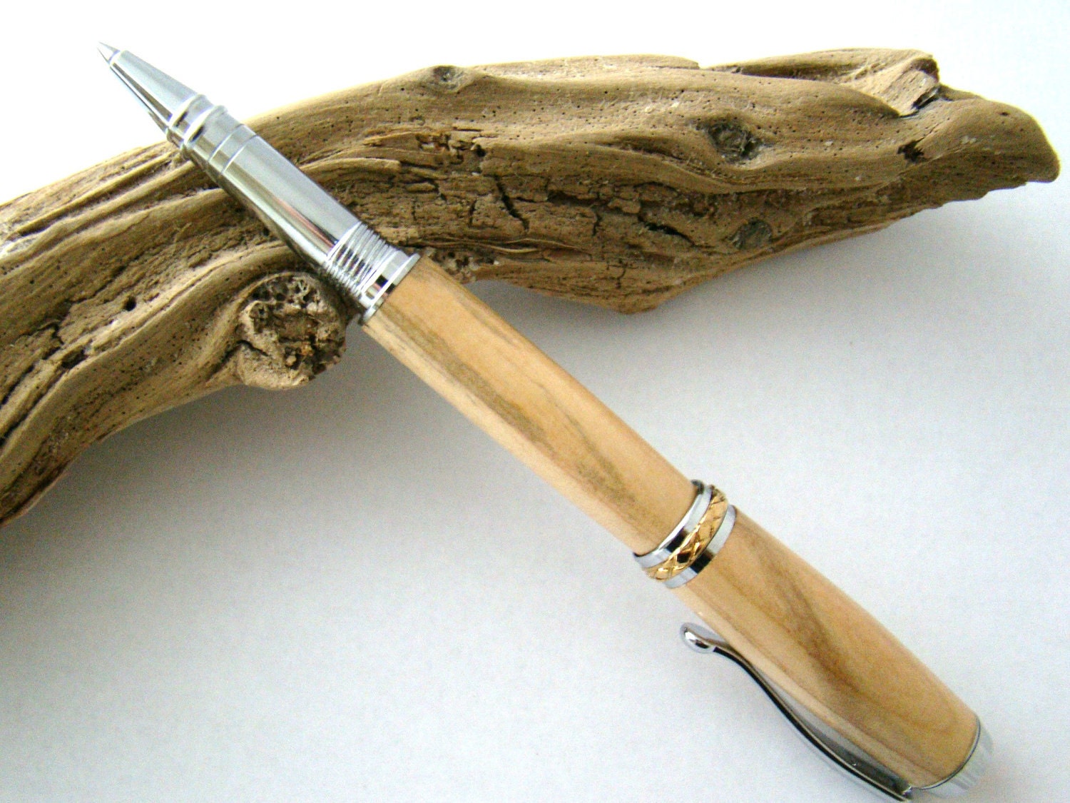 Handcrafted Maple Triton Rollerball Wooden Ink Pen Free Shipping