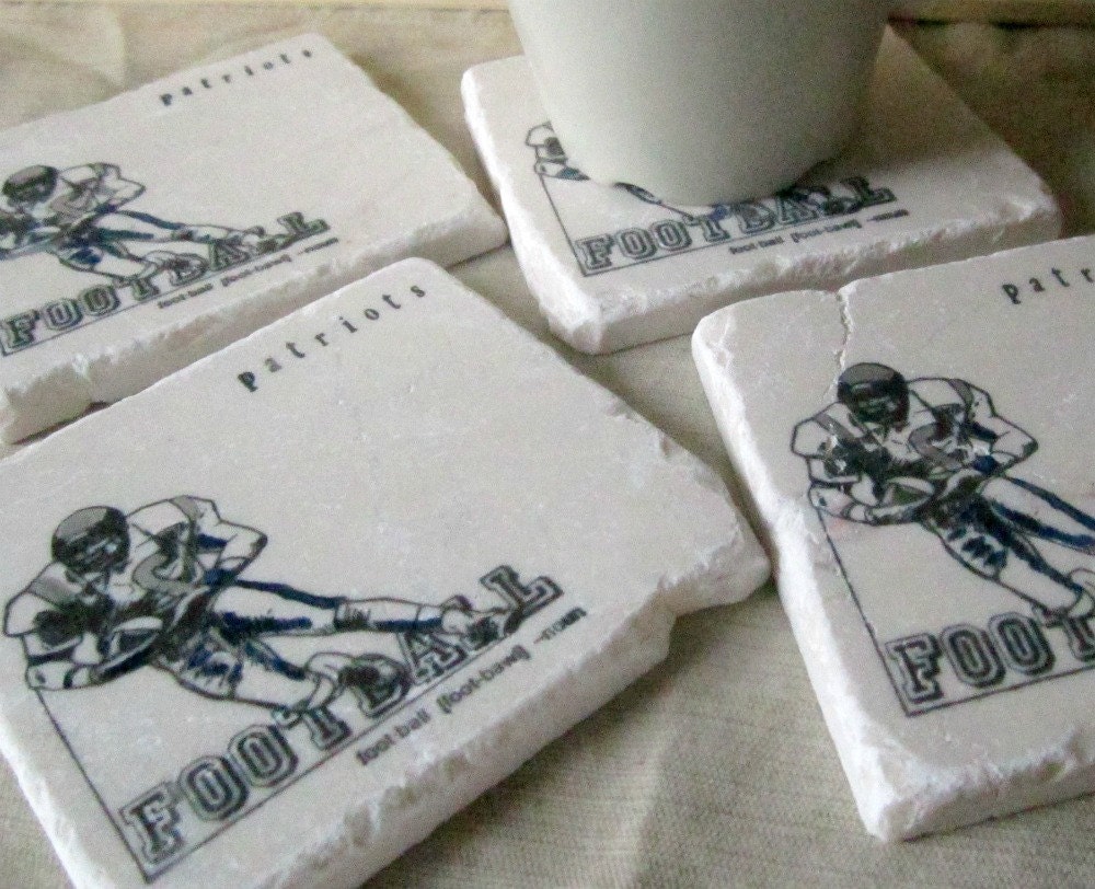 Patriots Coasters, Set of 4, Ready to Ship