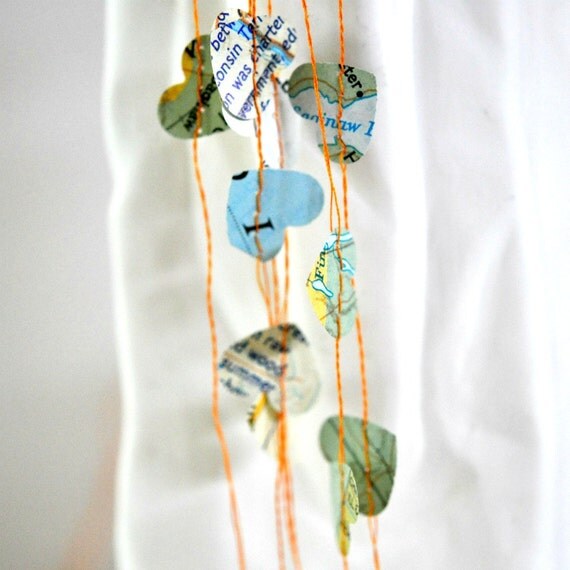 Tiny Hearts Paper Garland Orange