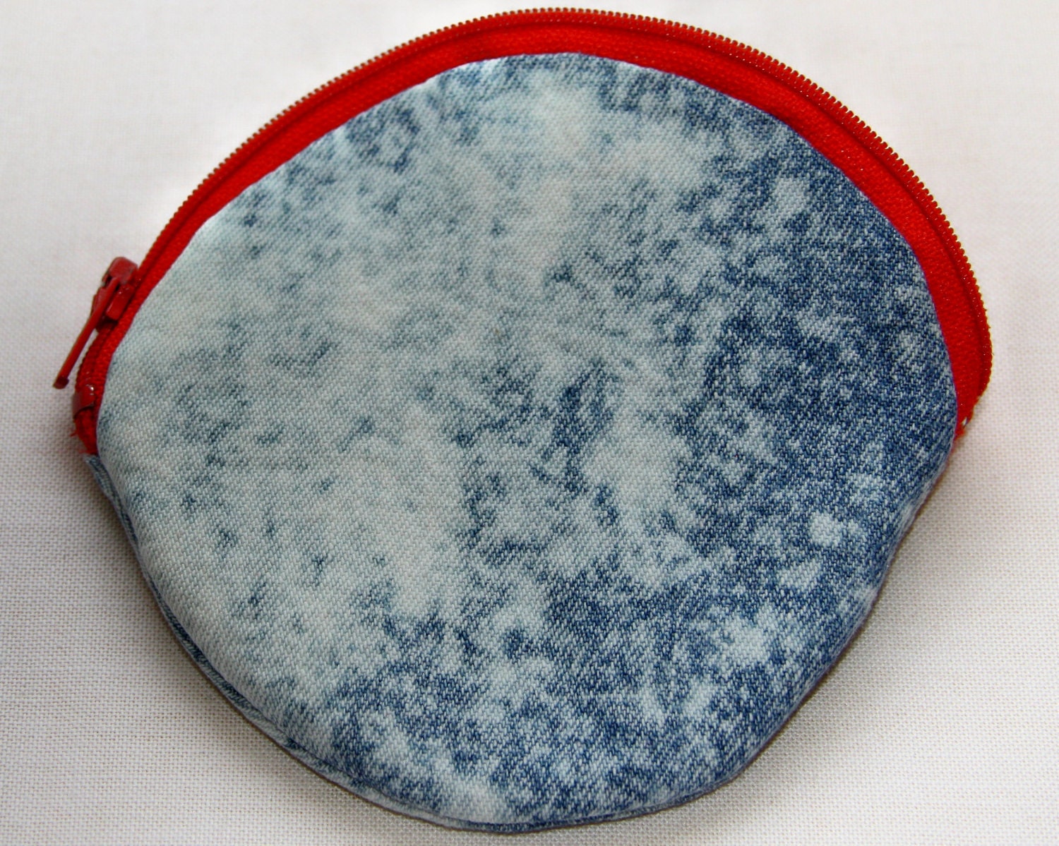 Coin Purse Acid Wash Denim Handmade