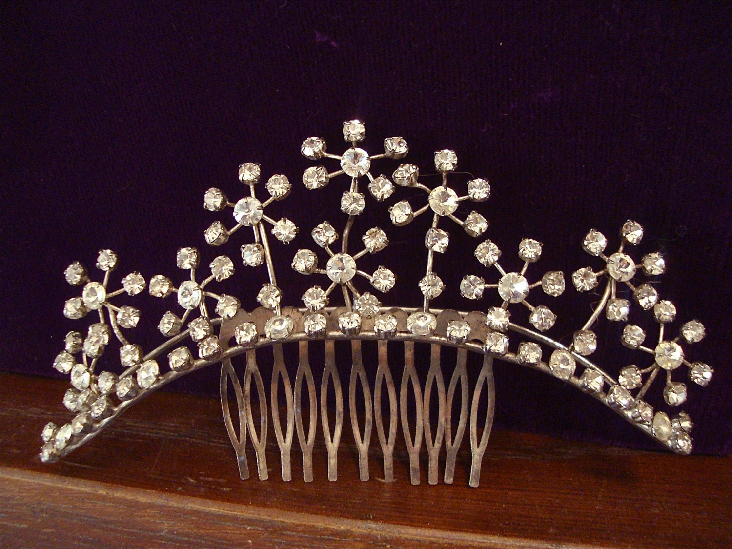 Rhinestone Crown Tiara Hair Comb