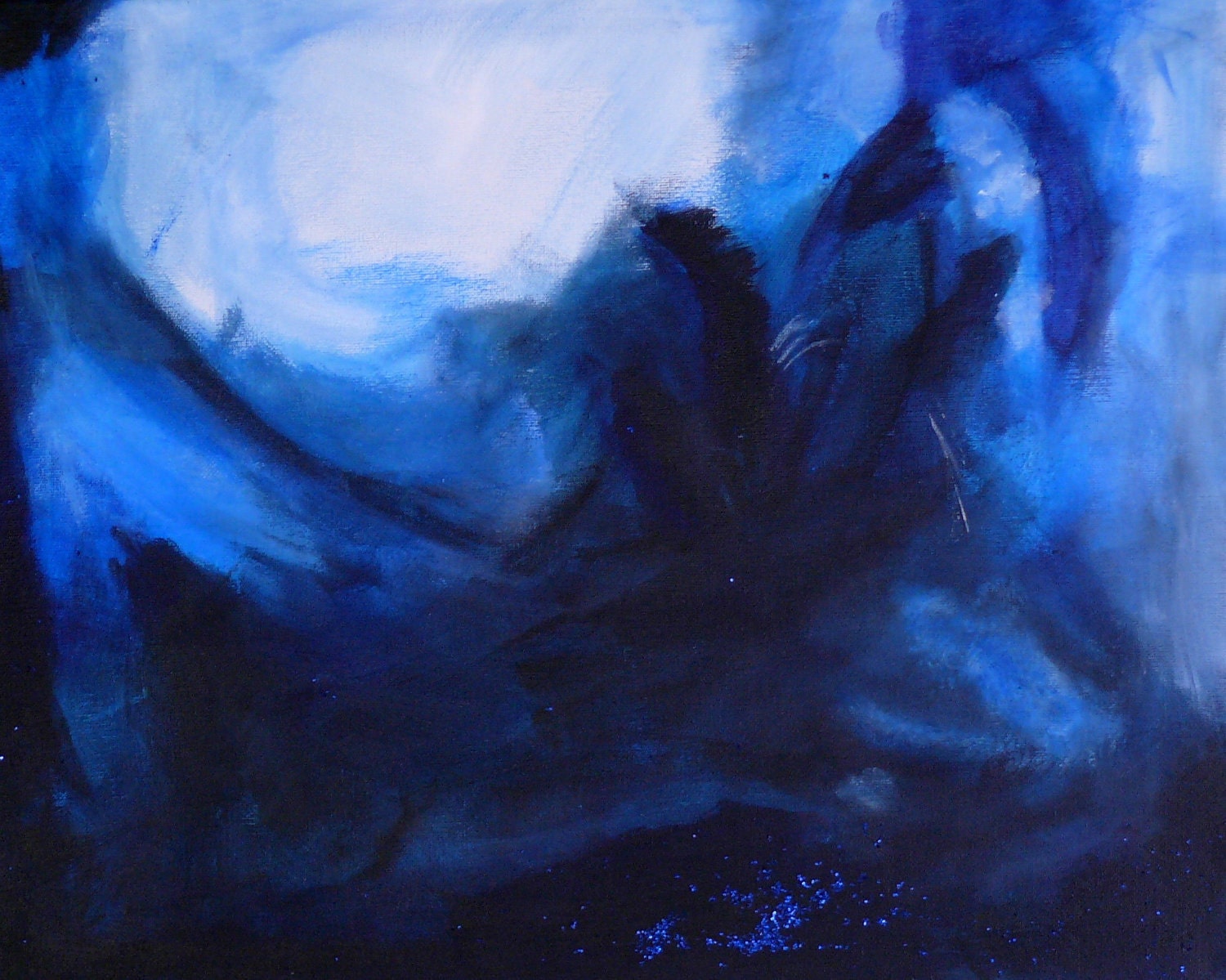 abstract artwork blue abstract acrylic painting original fine art print "Hypoxia" Featured in CATAPULT art mag issue 7