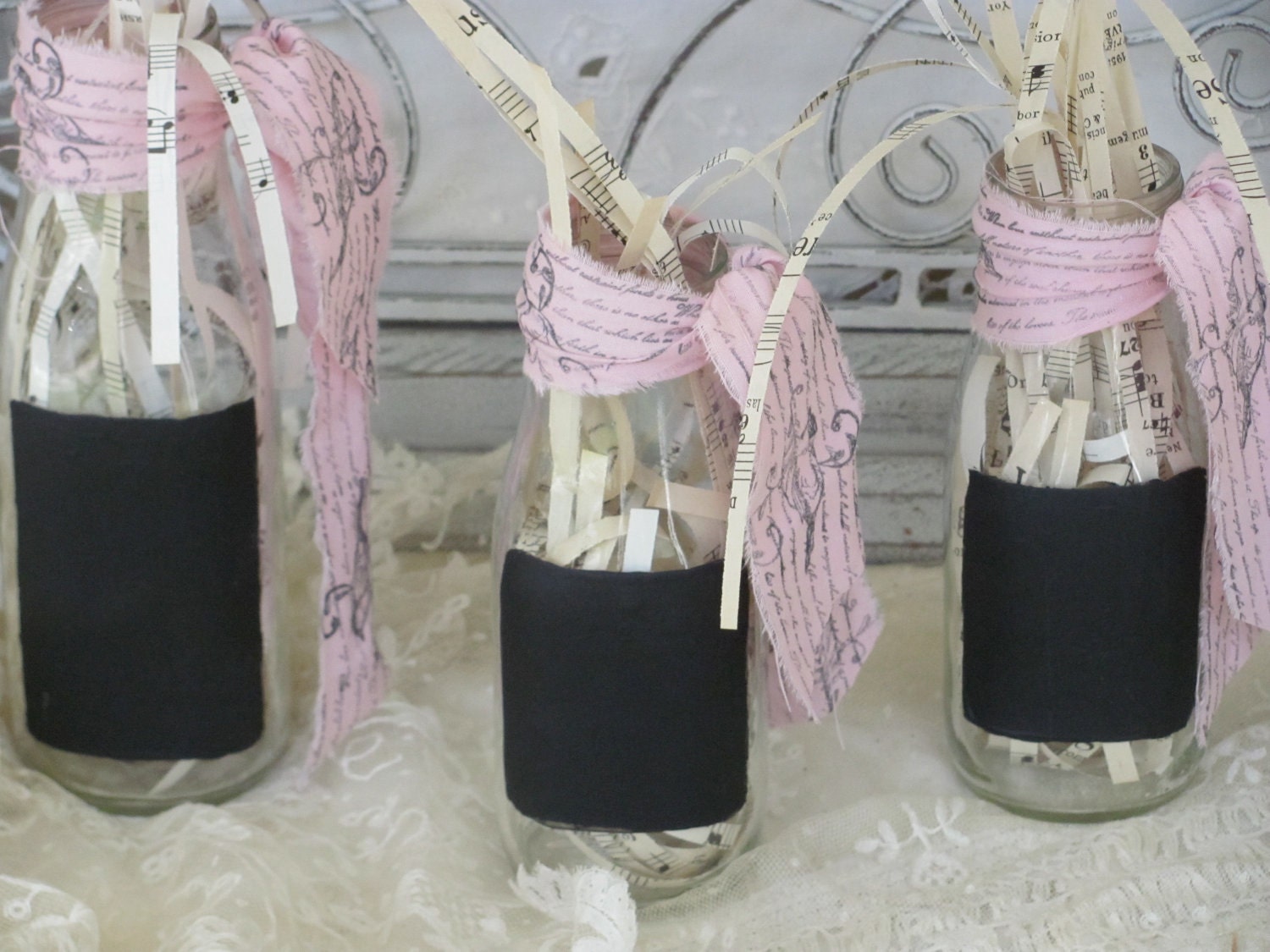 Chalk Board Bottles Set of 4 Perfect for Wedding or Party Decoration