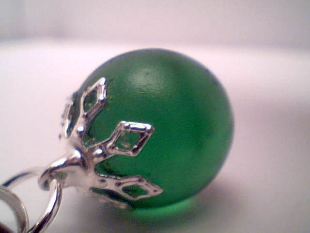 Genuine rare green beach sea glass marble pendant handmade necklace
