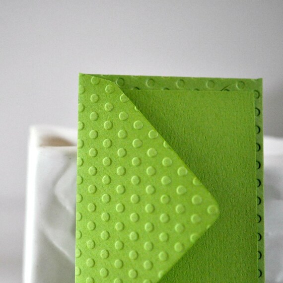Note Set x 5 Green Embossed Dots