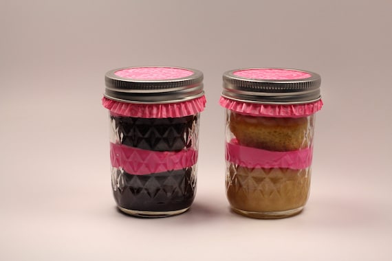 Two (2) 8 oz Chocolate and Vanilla Cupcake Jars