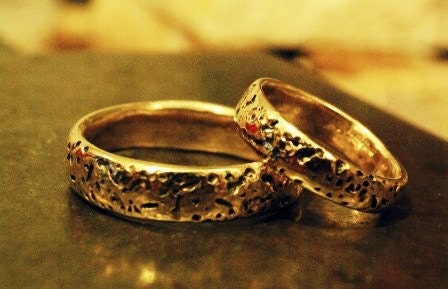 These are wedding rings uniquely sculpted to order for lost wax casting in 